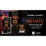 81cq7dTLZBL_SL1500___201901770931893 - Video Game Depot Promotional image for Five Nights at Freddy's: Secret of the Mimic bonus pack-ins, featuring a game case and poster with the title LSecret of the MimicL and eerie clown artwork on a dark background of the store display.