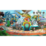 81naQLA9fnL_SL1500___680851781111922 - Video Game Depot Colorful game hub with a glowing central device, 'Support Desk' and 'Goddess Games' signs, and top-right menu icons.