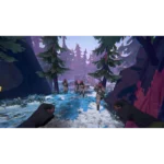 81xJo7ZVZaL_SL1500___471751766527061 - Video Game Depot First-person view with gloved hands holding weapons, approaching four armed soldiers in a snowy pine forest path.