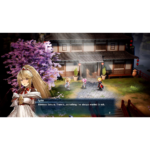 81xTBpeXfTL_SL1500___706311781188146 - Video Game Depot Game screenshot: Ayaka, in the foreground, speaks to Mistress Sakura outside a traditional Japanese house as other characters stand nearby; dialogue reads, 'Mistress Sakura. There's...something I've always wanted to ask.'