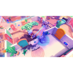 81xWlYCqX1L_SL1500___086201773681133 - Video Game Depot Colorful isometric game scene of a playful indoor room with a hovering drone, a small robot character, and sci‑fi gadgets.