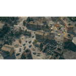 91EOaOA2JPL_SL1500___110381782506530 - Video Game Depot Aerial view of a war-torn town with rubble, burning buildings, and tanks in the streets during combat