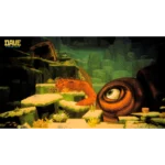 91JKGj2NM5L_SL1500___620031775849815 - Video Game Depot Underwater scene from Dave the Diver with a large orange sea creature near ruined blocks and coral, logo in the top-left.