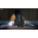 Blue_Prince_PS5_Screen_08__696241781802286 - Video Game Depot Stylized game scene of a ruined room with broken floorboards and debris; a jagged doorway-like rock frames a dim, ornate door beyond.