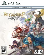 Brigandine: Abyss PS5 Deluxe Edition cover with a team of armored fantasy heroes charging forward, title across the top.