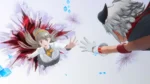 Anime-style scene of a schoolgirl in a white uniform and yellow bow reaching toward a horned, masked figure as a red explosion-like vortex blooms behind her.]','Anime-style illustration of a girl in a white blouse and yellow bow extending her hands toward a horned opponent in a dramatic, space-like confrontation.'] }} തീus Wait formatting. Need proper JSON array of strings. Also remove stray characters. Provide 3 options. Let's craft clean.