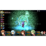 S-Craft__505711778603164 - Video Game Depot In-game battle screen with five character portraits at bottom, status bars, and a glowing circular magic field in the center.