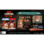 Shinobi 2 Deluxe Edition display: physical PS5 and Switch game cases with extra collectibles and bold artwork