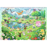 Screenshot_2026-07-29_154332__840601785354431 - Video Game Depot Colorful cartoon meadow filled with many fantasy creatures playing near a pond and flowers in a sunny landscape.