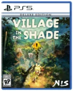 VitS_RP_PS5_ESRB_US_Packshot_3D__527921776272400 - Video Game Depot PS5 Deluxe Edition cover of Village in the Shade, showing a small adventurer in a lush, overgrown village setting.