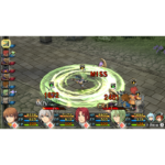 Wazy_in_Combat_Alt__903921778603164 - Video Game Depot Turn-based RPG battle: a spinning green cyclone surrounds enemies; 'MISS' appears above the center foe while damage numbers (e.g., 1672, 2481) flash on screen.