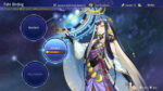 UI screen from a fantasy game showing a hero on the right and three circular nodes labeled Monsters, Leaders, and Resurrection on the left, connected by lines.