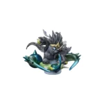 5740daa7-a856-467e-bcae-93b89b6e003b__274441789070391 - Video Game Depot Dark armored Bowser-like figure with spikes riding a turquoise dragon toy on a white background.