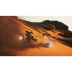 61rsdHCoaVL_SL1500___758971785866760 - Video Game Depot Person riding a sci-fi speeder bike across a sandy desert with glowing engine lights and rocky hills in the background
