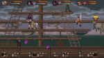 6686dd7f-8259-404b-b097-00fe61ea8634 - Video Game Depot Pixel-art pirate ship battle: characters fight on wooden beams and rigging under a stormy sky, with a loot HUD along the bottom edge.