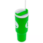 6a316665-900f-4f3b-90c5-9b9cdbe40e0a__457511785440085 - Video Game Depot Green sports bottle with a white straw and flip-top lid, viewed from above.