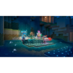 71iOUsvZPGL_SL1500__1__581551786124292 - Video Game Depot Blocky voxel characters stand on a glowing platform in a dark water-filled cavern with waterfalls and glowing lights.