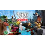 810136675863_catalog_03__160551786128797 - Video Game Depot Cover art for Human: Fall Flat – Nintendo Switch 2 Edition, with cartoon characters leaping across a bright, adventurous landscape.