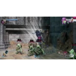 810136676198_stupid-never-dies_06_screenshot__130111787077955 - Video Game Depot Player character leaps backstabbing attack against four green goblin enemies in a dungeon battle, level 13 HUD visible at top left.