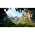 814737022729_06__887601786998579 - Video Game Depot Sunlit forest clearing seen from inside a shaded cave, with rocks, trees, and green foliage.