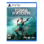 819WULWoTGL_SL1500___861201785875700 - Video Game Depot PS5 game cover for Tomb Raider: Legacy of Atlantis showing Lara Croft aiming pistols in a lush jungle setting.