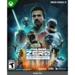 Poster for Star Wars: Zero Company video game with multiple characters and starfield background.