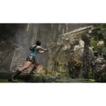 81hV2aZyHQL_SL1500___511221785875654 - Video Game Depot Female adventurer in teal top and shorts swings a whip at large clockwork gears in a mossy ancient ruin.