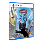 850075178155_catalog_03__289401786128124 - Video Game Depot Cover art for the PS5 game Little Kitty, Big City, showing a black cat leaping toward the viewer in a city street scene.