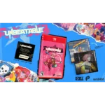 850079591370_02__245841785515553 - Video Game Depot Vibrant game bundle artwork for Unbeatable on a blue background, featuring a pink Switch case and promotional posters.