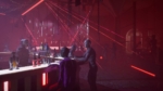 8f8562be-11ec-43a4-a5af-7e317cf7a329 - Video Game Depot Cyberpunk nightclub bar with neon red lasers, alien patrons and bottles on the counter
