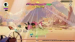 9185335 - Video Game Depot Desert-side battle: a pink boss is struck by small allies as explosions and energy effects fill the screen; HUD with health bars and Fever!! banner at top