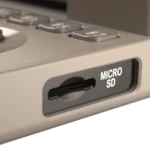 C64Image6 - Video Game Depot Micro SD card slot on a device with the label 'MICRO SD' next to it, ready for card insertion/removal.