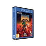 EVE-CART-DOOM-RTAIL4 - Video Game Depot Evercade blue game box titled 'The Doom Collection' with action-art cover and '2 Games Included' label on the front