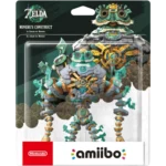 MINERUS-CONSTRUCT-LOZ-AMIIBO-001-045496894344 - Video Game Depot Zelda Mineru's Construct amiibo in packaging, a green-gold golem figure with gear details and Nintendo amiibo logo visible