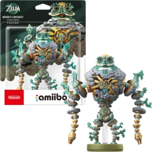 Zelda amiibo figure: Miner’s Construct in teal and gold armor beside its packaging.