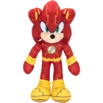 SONIC-FLASH-PLU-001-192995429130 - Video Game Depot Soft plush toy of a red superhero with yellow boots and a lightning bolt emblem on the chest.