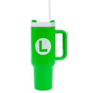 Super Mario Luigi 40oz Stainless Steel Tumbler with Handle, Straw & Lid by Pyramid America for Home / Office - 638211012286 - Video Game Depot Super Mario Luigi 40oz Stainless Steel Tumbler with Handle, Straw & Lid by Pyramid America for Home / Office - 638211012286
