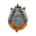 T57351_4 - Video Game Depot Plush dragon toy viewed from behind, gray body with folded wings and orange underside, small tail protruding.