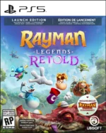 cb5060e1-c6c3-42cb-ba2c-0afa678f2d0b - Video Game Depot Rayman Legends: Retold video game cover for PS5 with colorful characters leaping across a fantasy landscape and the Ubisoft logo at bottom right