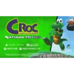 croc legend of the gobbos - Video Game Depot Green Croc: Legend of the Gobbos Platinum Edition cover with Croc character on the right and platform logos at the bottom (PS5, PS4, Nintendo Switch, Xbox One, Xbox Series X|S).