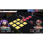 Turn-based battle on a city street: left character Supersonic Akira (LV 6) with 343/428 HP; right character Tank Crusher (LV 4) with 0/330 HP; both have stat bars and a treasure chest nearby.