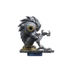 e13f4041-fba9-45cd-82ff-9e3ac8baf892__002581789070530 - Video Game Depot Metallic gray phoenix statue with gold accents perched on a stone base.