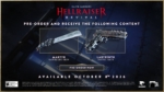 e732378d-6c8f-401a-a4da-0b49269225e1 - Video Game Depot Promotional poster for Hellraiser Revival showing two weapon skins (Martyr Sawblade and Labyrinth Pistol) with a pre-order prompt and October 2026 release.