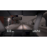easy-delivery-co-screen-02__532111785515551 - Video Game Depot First-person car cockpit view driving a snowy urban road at dawn; dashboard shows 06:03 am and FM 99.9 Sohayong.