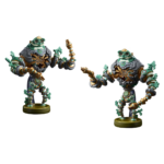f05f5a40-462f-4b31-a25c-57433acb57ad__583811785781744 - Video Game Depot Two ornate green-and-gold robotic figures face each other with outstretched arms, standing on circular bases.