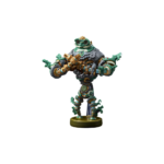 f1a360ac-3af7-488e-9b87-d2fd68c4c3fc__855781785781744 - Video Game Depot Bulky green-and-gray robotic action figure with gold accents, posed with clenched fists on a round base.