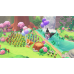 hello-kitty-island-adventure-friendship-bundle-screen-01__517621785523355 - Video Game Depot Two cute cartoon animals hold pastel balloons in a bright, whimsical garden by a river and waterfall.