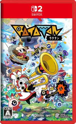 Nintendo Switch game cover with a group of colorful, cartoon animals playing instruments and confetti, under a bold game logo on a red border background.