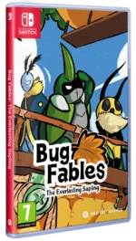 Cover art for Bug Fables: The Everlasting Sapling on Nintendo Switch, featuring cartoon insects against a blue sky.
