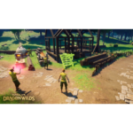 Group of players in green near a wooden workshop and forge in RuneScape DragonWILDS.
